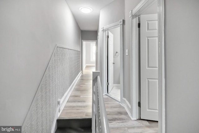 2332 N 25th St, Philadelphia, PA 19132 - hallway featuring light wood-type flooring and baseboards