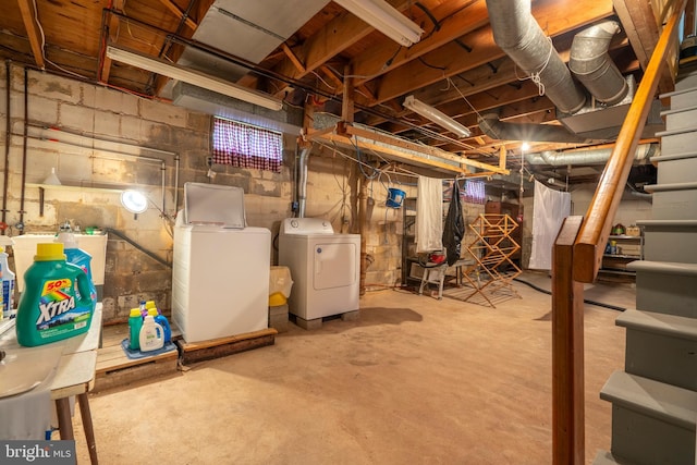519 Jefferson St, East Greenville, PA 18041 - unfinished basement with washer and clothes dryer