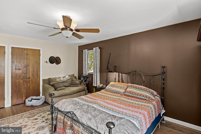 724 Franklinville Rd, Mullica Hill, NJ 08062 - bedroom featuring wood finished floors and a ceiling fan