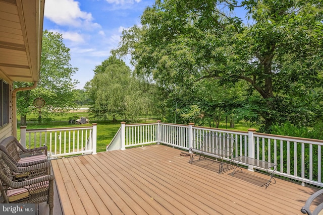 724 Franklinville Rd, Mullica Hill, NJ 08062 - wooden deck with a lawn and view of wooded area