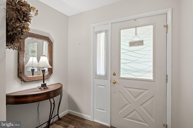724 Franklinville Rd, Mullica Hill, NJ 08062 - foyer entrance with dark wood-type flooring and baseboards