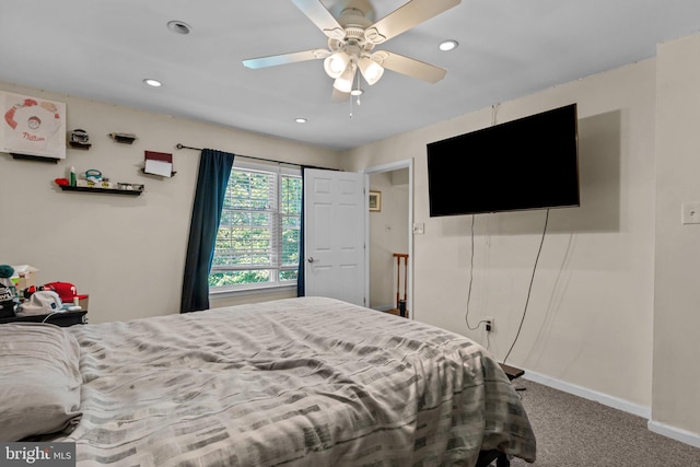 907 Potters Pl, Southampton, PA 18966 - carpeted bedroom with recessed lighting and a ceiling fan