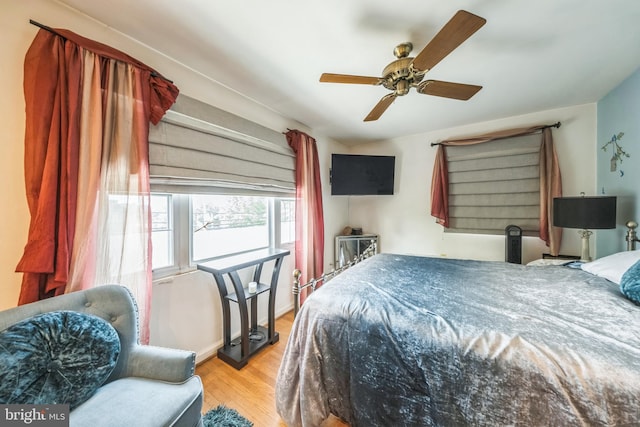712 Chesapeake St SE, Washington, DC 20032 - bedroom featuring light wood-type flooring and a ceiling fan