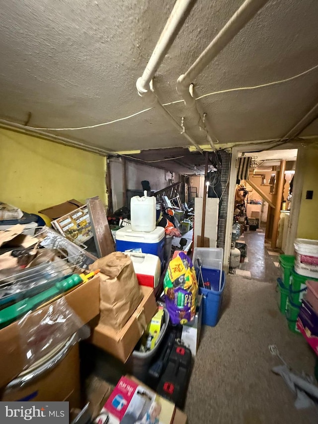 7221 Charles St, Philadelphia, PA 19135 - unfinished below grade area with a textured ceiling