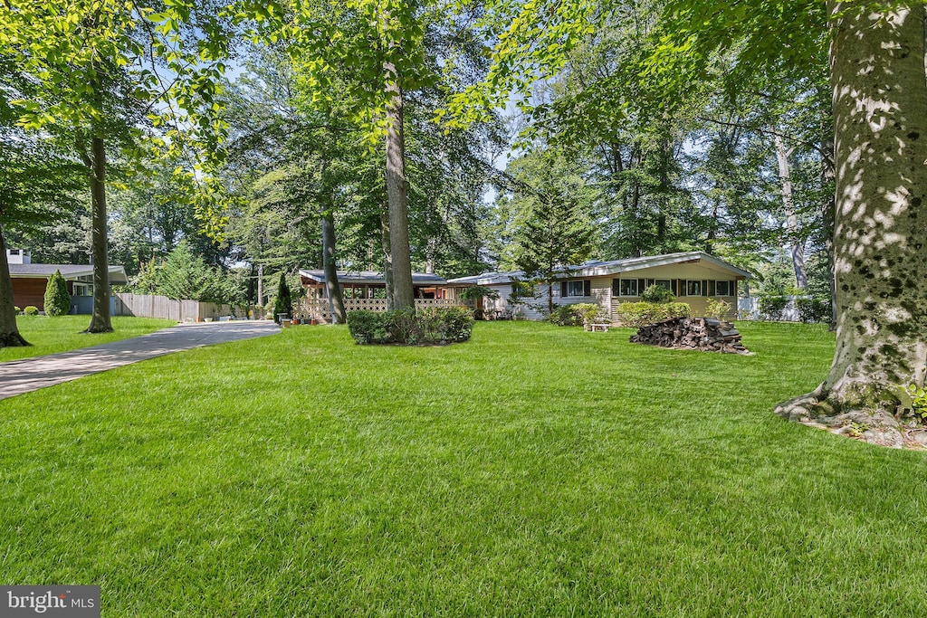 25 Oriole Way, Moorestown, NJ 08057 - view of yard with driveway and view of wooded area