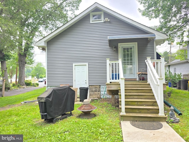 53 Valley Rd, Mount Ephraim, NJ 08059 - back of property featuring a yard and an outdoor fire pit