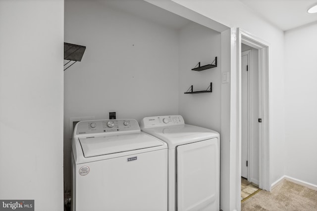 2193 Harbour Dr, Palmyra, NJ 08065 - laundry area with washer and dryer and light colored carpet