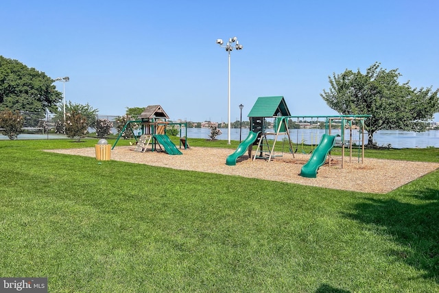 2193 Harbour Dr, Palmyra, NJ 08065 - community jungle gym featuring a lawn