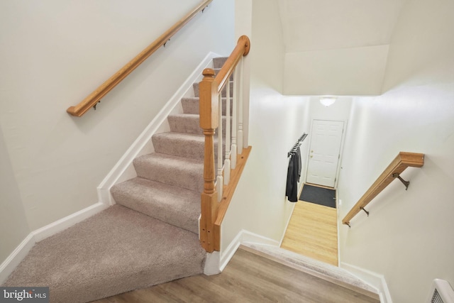 622 Main St Unit 622B, Gaithersburg, MD 20878 - staircase with baseboards and wood finished floors
