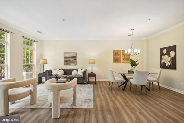 622 Main St Unit 622B, Gaithersburg, MD 20878 - living area with ornamental molding, wood finished floors, and a chandelier