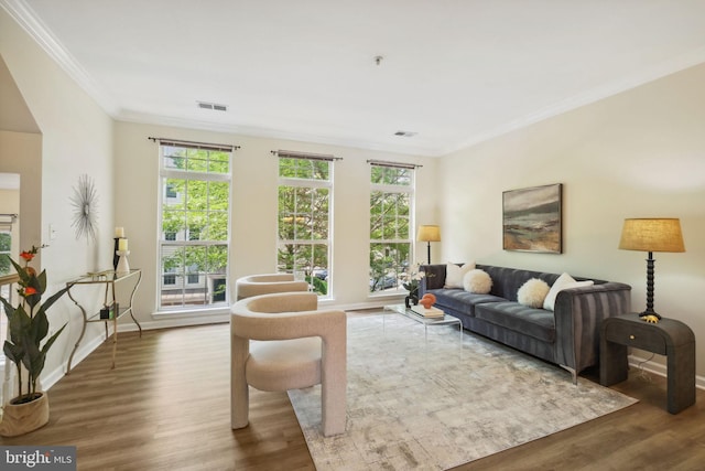 622 Main St Unit 622B, Gaithersburg, MD 20878 - living room with crown molding and wood finished floors