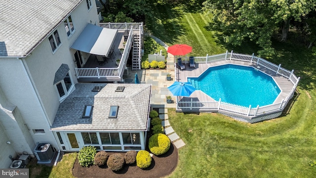 760 Audubon Dr, North Wales, PA 19454 - view of swimming pool with a fenced backyard, a patio, and stairs