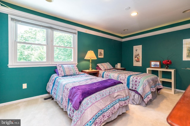 760 Audubon Dr, North Wales, PA 19454 - bedroom featuring carpet flooring, recessed lighting, and crown molding