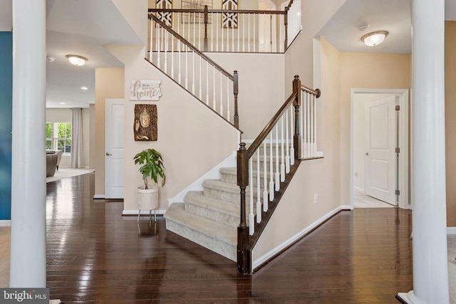 29 Carrington Way, Marlton, NJ 08053 - staircase featuring hardwood / wood-style flooring and ornate columns