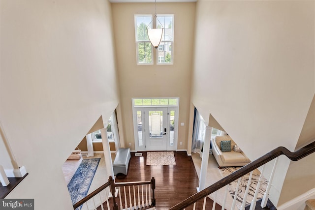 29 Carrington Way, Marlton, NJ 08053 - foyer with wood finished floors, stairway, and a towering ceiling