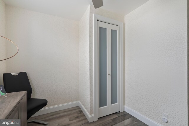 2444 S Percy St, Philadelphia, PA 19148 - living area featuring dark wood-type flooring and baseboards