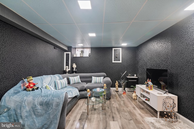 2444 S Percy St, Philadelphia, PA 19148 - living area featuring a drop ceiling and wood finished floors