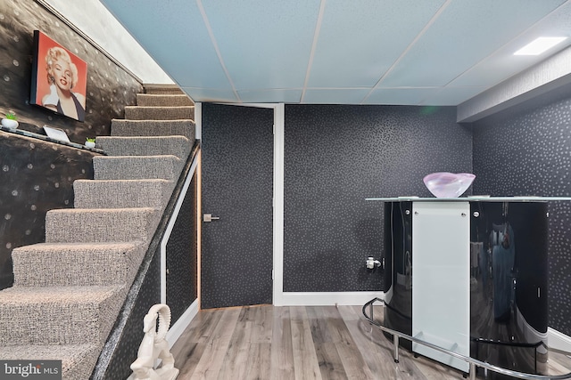 2444 S Percy St, Philadelphia, PA 19148 - stairway featuring wood finished floors and wallpapered walls