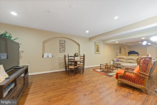 10112 Collington Campus Dr Unit 7, Bowie, MD 20721 - living area featuring wood finished floors and recessed lighting