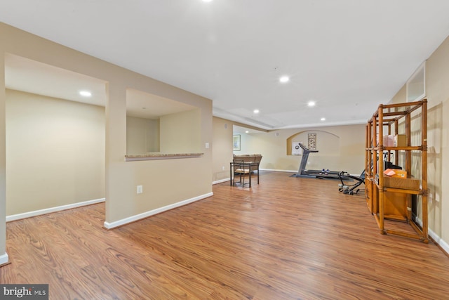 10112 Collington Campus Dr Unit 7, Bowie, MD 20721 - exercise room featuring wood finished floors and recessed lighting