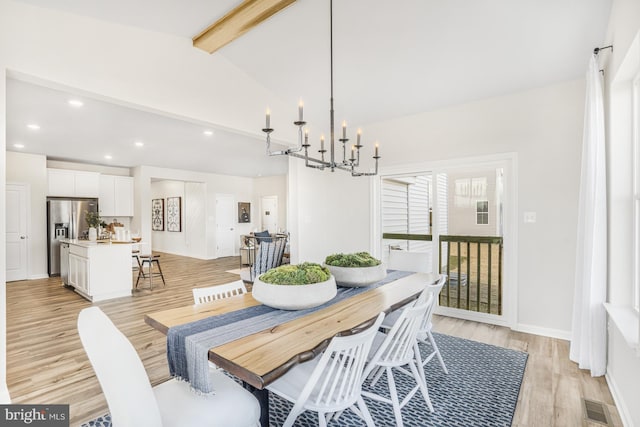 20 Hidden Brook Blvd, Dover, DE 19904 - dining space with light wood-type flooring, a chandelier, and recessed lighting