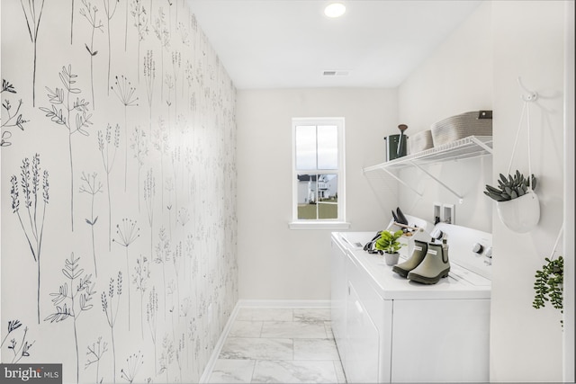 20 Hidden Brook Blvd, Dover, DE 19904 - washroom featuring independent washer and dryer and light marble finish floors