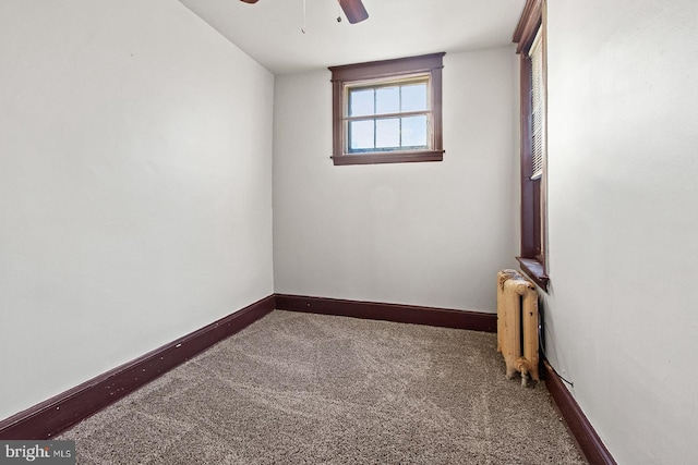 2904 N Taney St, Philadelphia, PA 19132 - carpeted empty room featuring radiator heating unit and ceiling fan