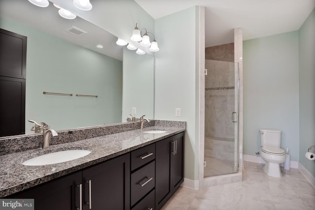 1220 Main Line Blvd Unit 102, Alexandria, VA 22301 - full bath with double vanity, a stall shower, and marble finish flooring