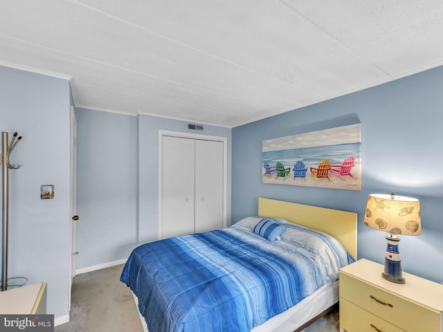 107 Convention Center Dr Unit 1410D, Ocean City, MD 21842 - bedroom with carpet, crown molding, and a closet