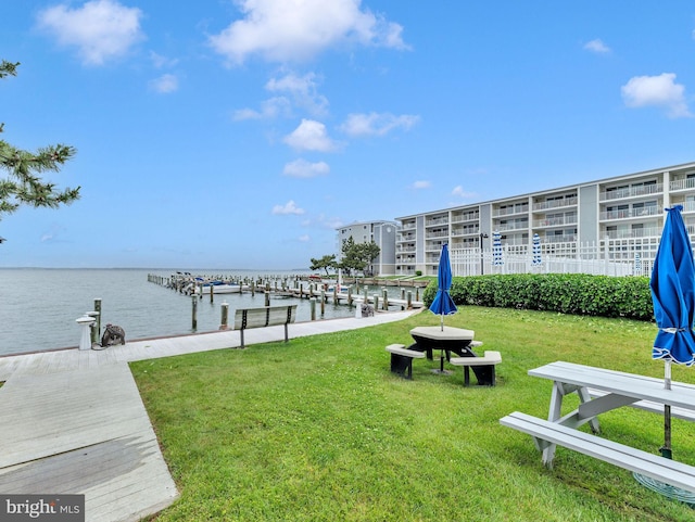 107 Convention Center Dr Unit 1410D, Ocean City, MD 21842 - surrounding community featuring a water view, a yard, and a boat dock