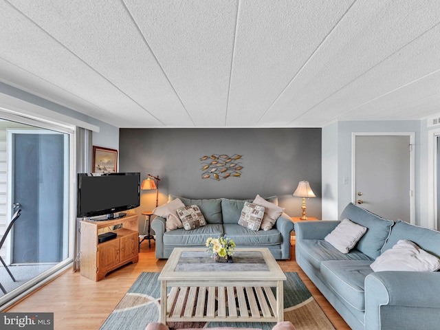 107 Convention Center Dr Unit 1410D, Ocean City, MD 21842 - living area with wood finished floors and a textured ceiling