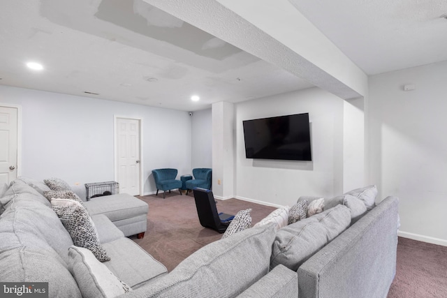 6571 Ronald Rd, Capitol Heights, MD 20743 - living area featuring carpet flooring and recessed lighting