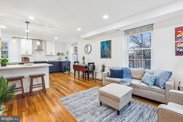 2806 S Abingdon St Unit A, Arlington, VA 22206 - living room with light wood-type flooring and recessed lighting