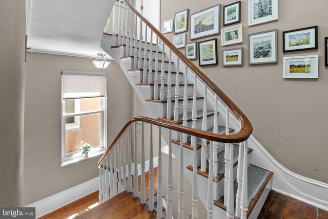 1518 Mount Vernon St Unit 3, Philadelphia, PA 19130 - stairs featuring wood finished floors and baseboards