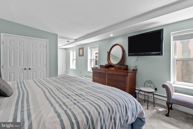1518 Mount Vernon St Unit 3, Philadelphia, PA 19130 - bedroom with carpet floors, recessed lighting, baseboard heating, and a closet