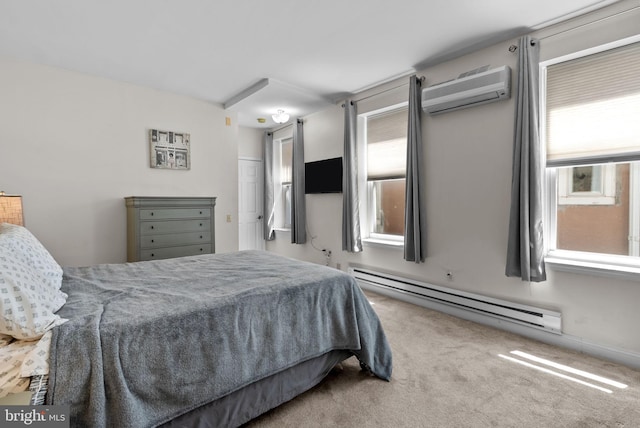 1518 Mount Vernon St Unit 3, Philadelphia, PA 19130 - carpeted bedroom featuring baseboard heating and a wall mounted air conditioner