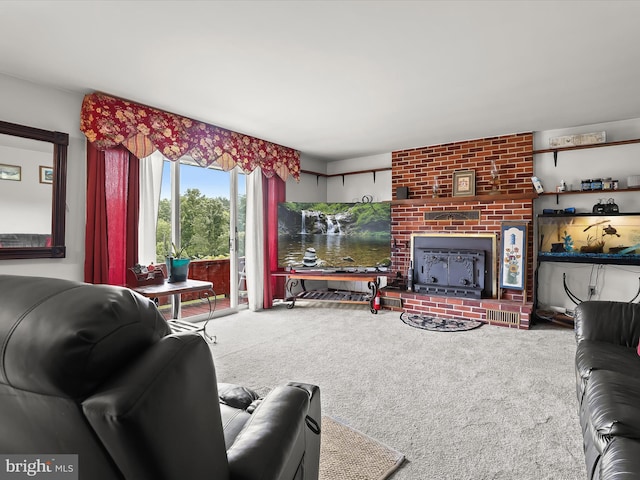 4704 Baughman Ml, Manchester, MD 21102 - living area featuring carpet and a brick fireplace