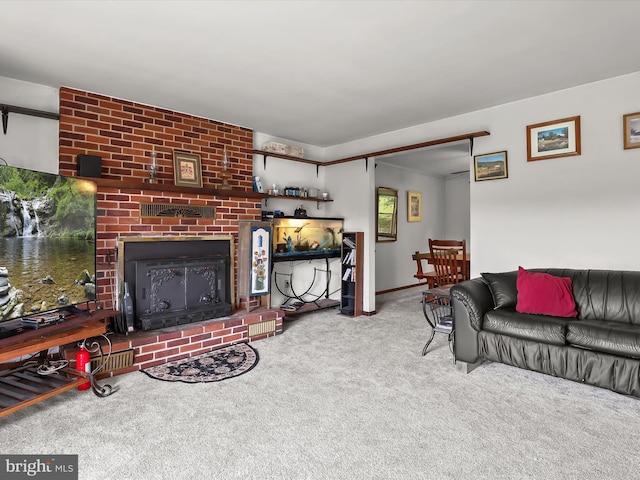 4704 Baughman Ml, Manchester, MD 21102 - carpeted living room with a brick fireplace