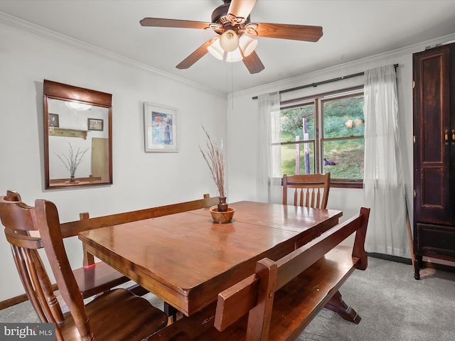 4704 Baughman Ml, Manchester, MD 21102 - carpeted dining area with a ceiling fan and ornamental molding