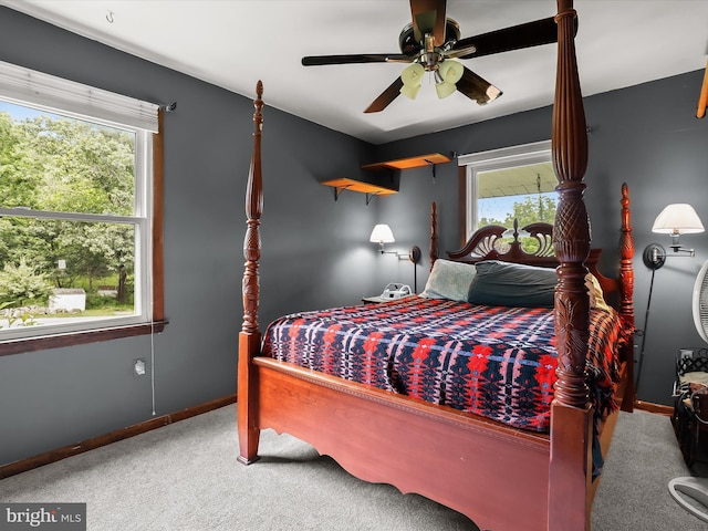 4704 Baughman Ml, Manchester, MD 21102 - carpeted bedroom featuring multiple windows and ceiling fan