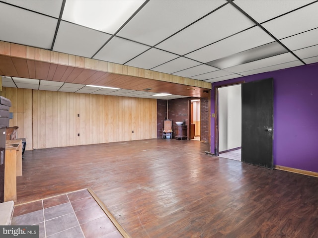 4704 Baughman Ml, Manchester, MD 21102 - finished below grade area with wood walls, a drop ceiling, and wood finished floors