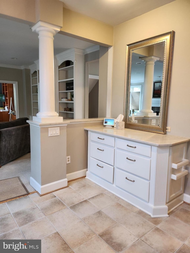 12024 Walnut Branch Rd, Reston, VA 20194 - bathroom with decorative columns and vanity