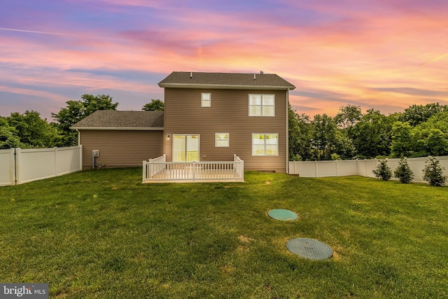 123 Hank Aaron Rd, Berkeley Springs, WV 25411 - back of house with a fenced backyard and a wooden deck