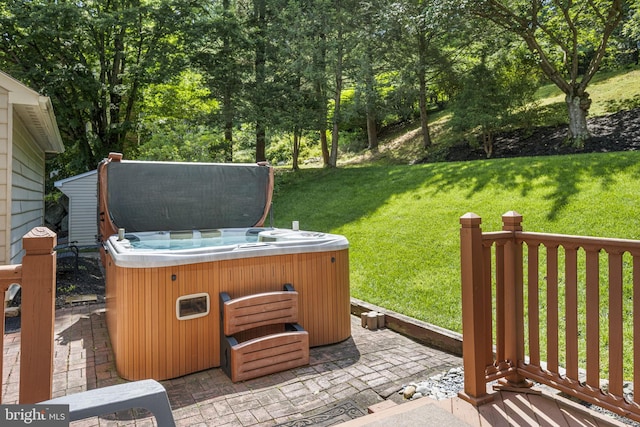 1043 Welsh Ayres Way, Downingtown, PA 19335 - view of patio with a hot tub