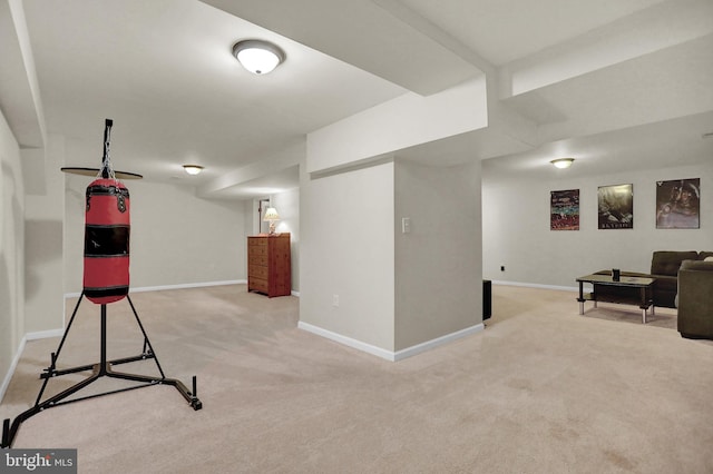 207 Weston Woods Dr, Pasadena, MD 21122 - finished below grade area with light carpet and baseboards