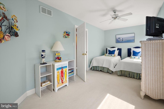 222 N Heron Dr Unit 222-1, Ocean City, MD 21842 - bedroom with light colored carpet and a ceiling fan