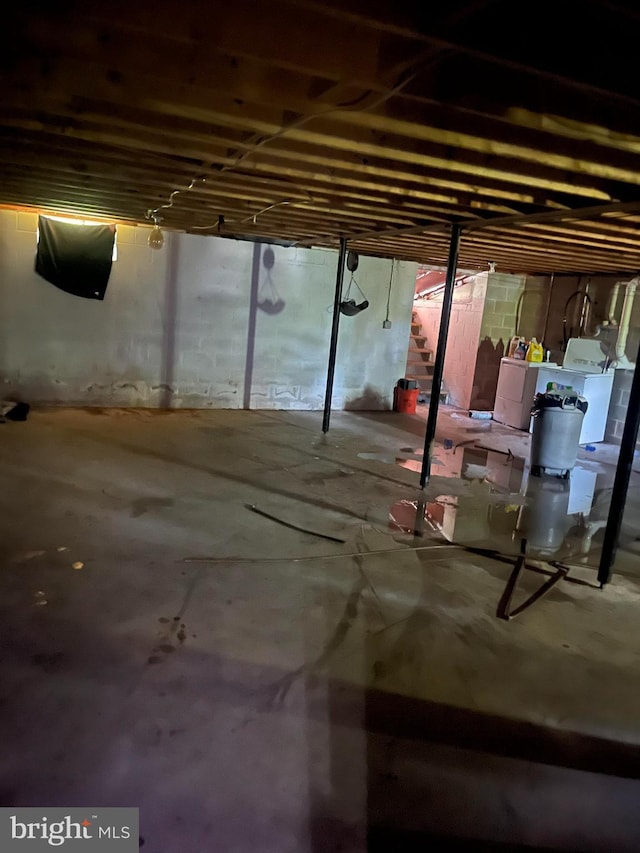 472 Lummistown Rd, Cedarville, NJ 08311 - unfinished below grade area featuring washer / dryer