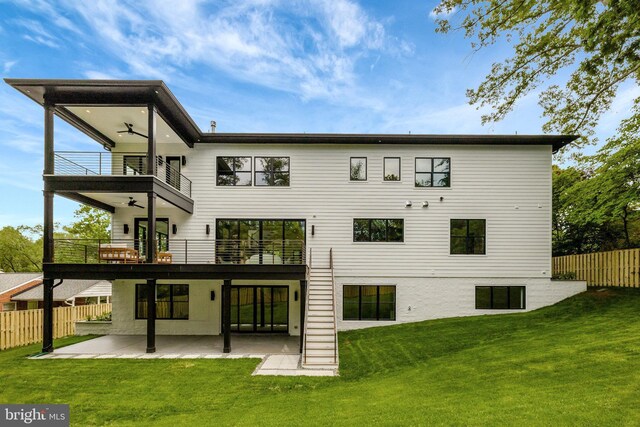 1710 Fairview Ave, Mclean, VA 22101 - back of house featuring a balcony, ceiling fan, and a patio