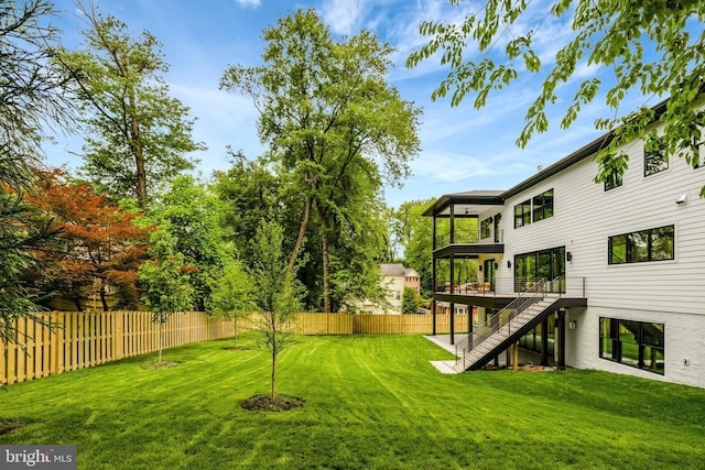 1710 Fairview Ave, Mclean, VA 22101 - view of yard with stairway and a wooden deck