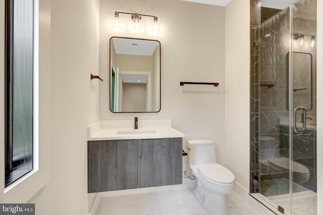 1710 Fairview Ave, Mclean, VA 22101 - full bath featuring marble finish flooring, a marble finish shower, and vanity